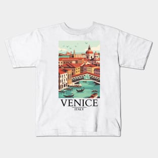 A Vintage Travel Art of Venice - Italy Kids T-Shirt